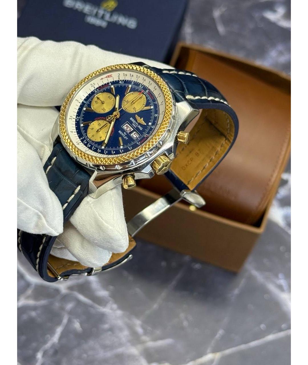 BREITLING Синие кожаные часы, фото 2