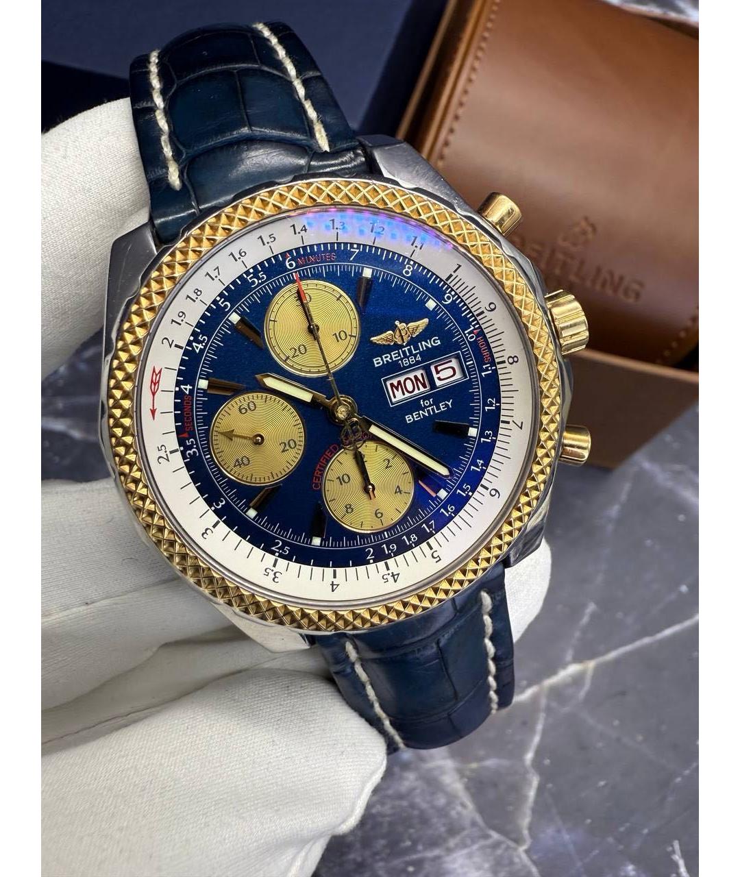 BREITLING Синие кожаные часы, фото 6