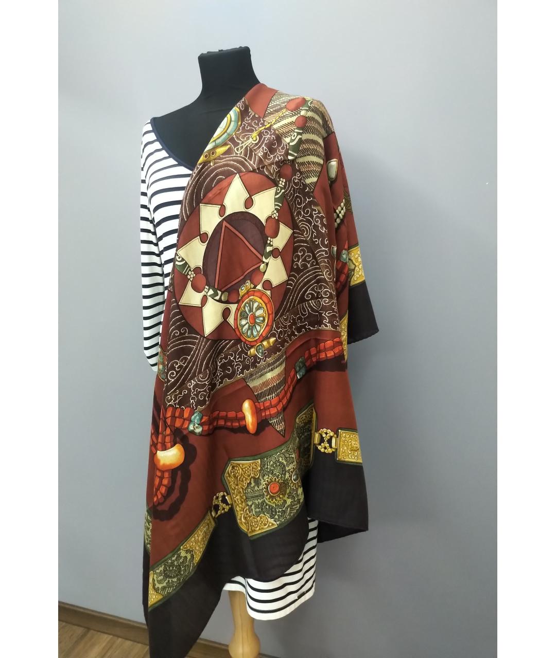 HERMES Коричневый кашемировый платок, фото 4