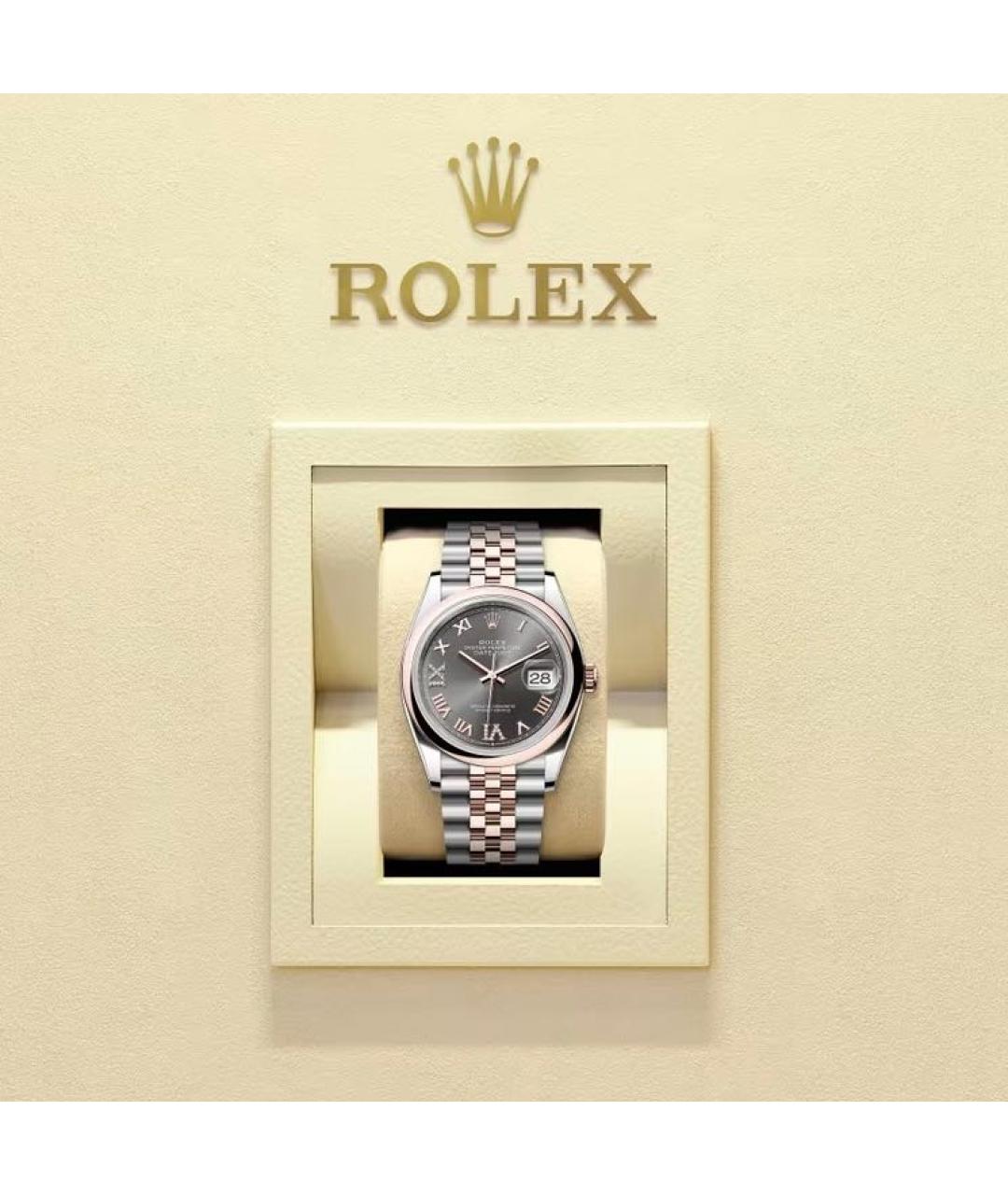 ROLEX Серые часы из розового золота, фото 2