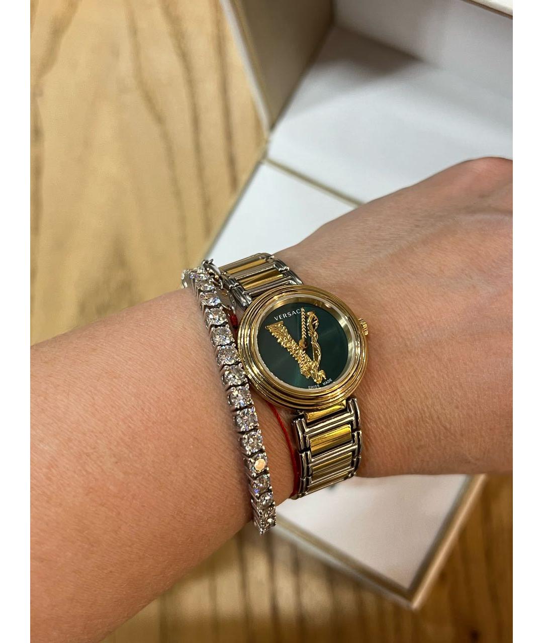 VERSACE Золотые металлические часы, фото 7