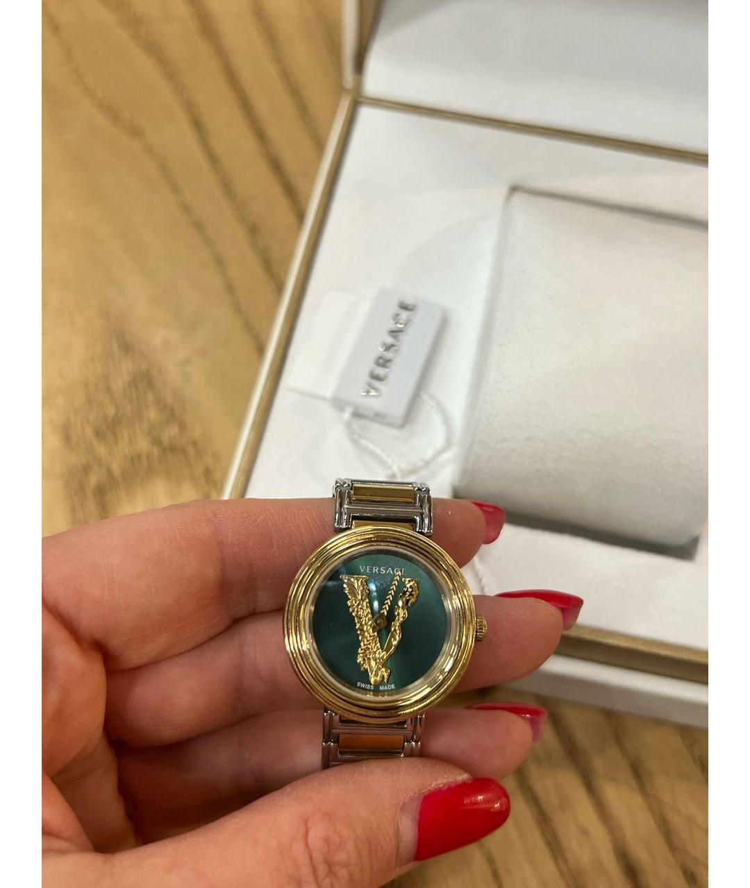 VERSACE Золотые металлические часы, фото 6