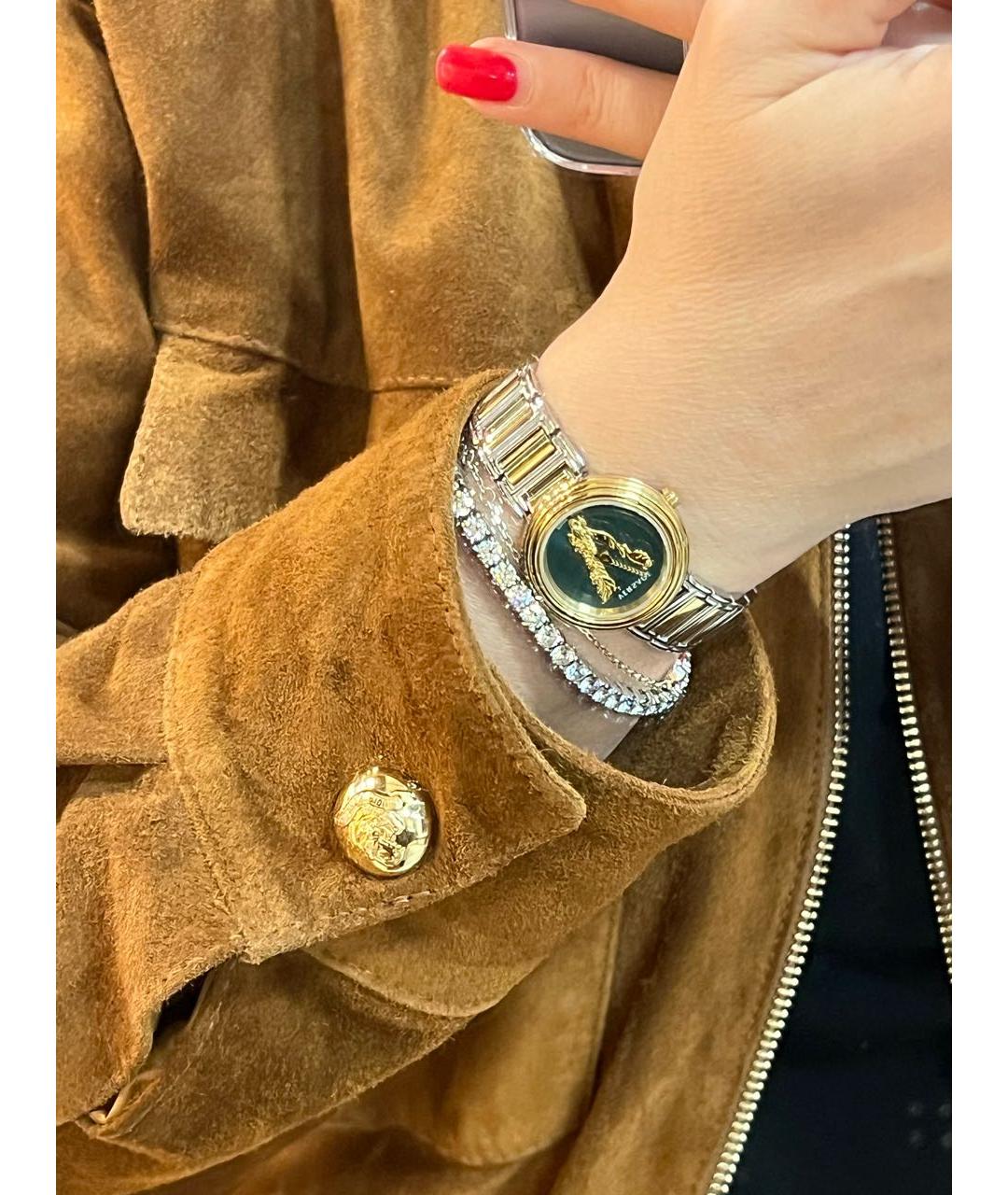 VERSACE Золотые металлические часы, фото 8