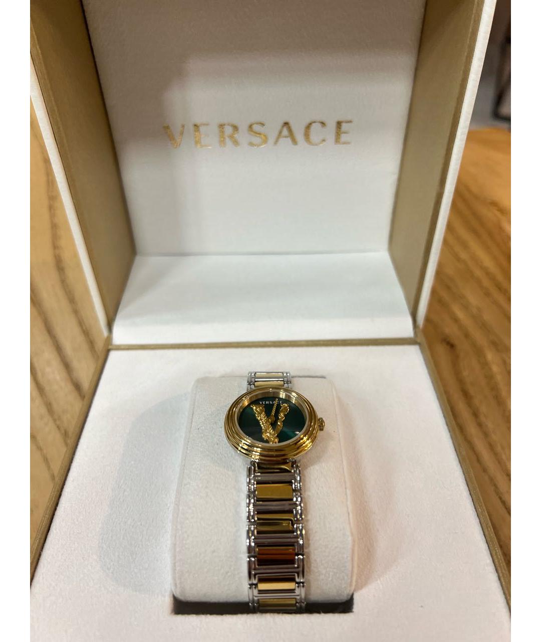 VERSACE Золотые металлические часы, фото 4