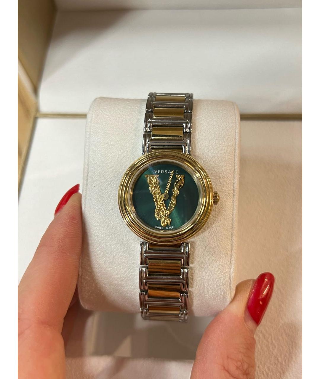 VERSACE Золотые металлические часы, фото 5