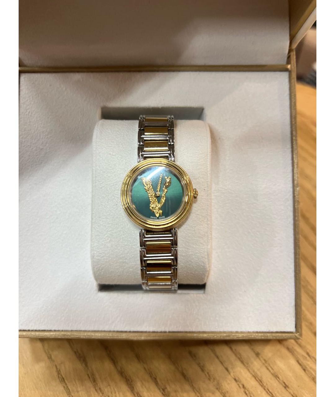 VERSACE Золотые металлические часы, фото 9