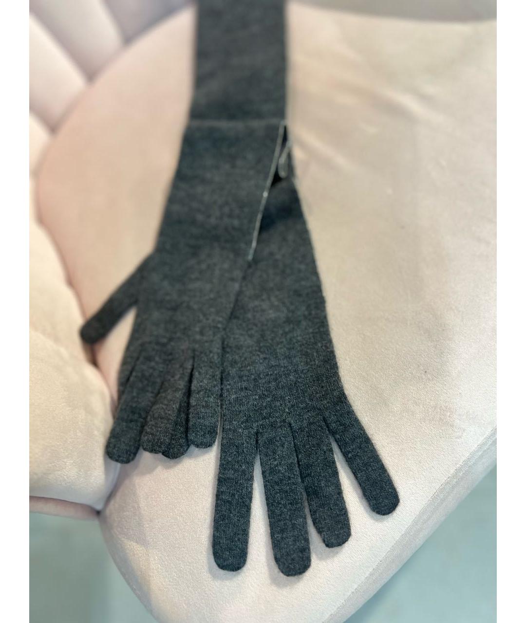 BRUNELLO CUCINELLI Антрацитовые кашемировые перчатки, фото 5