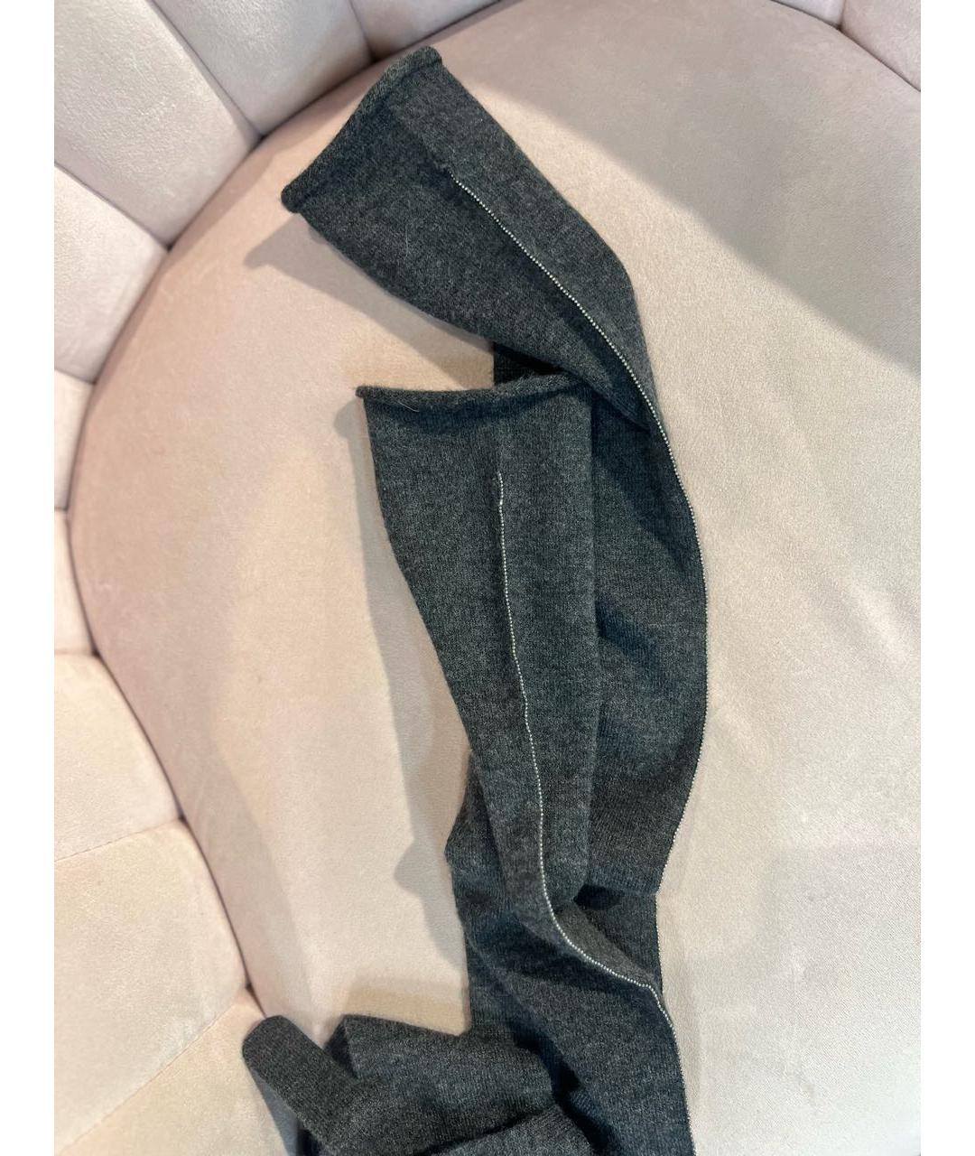 BRUNELLO CUCINELLI Антрацитовые кашемировые перчатки, фото 6