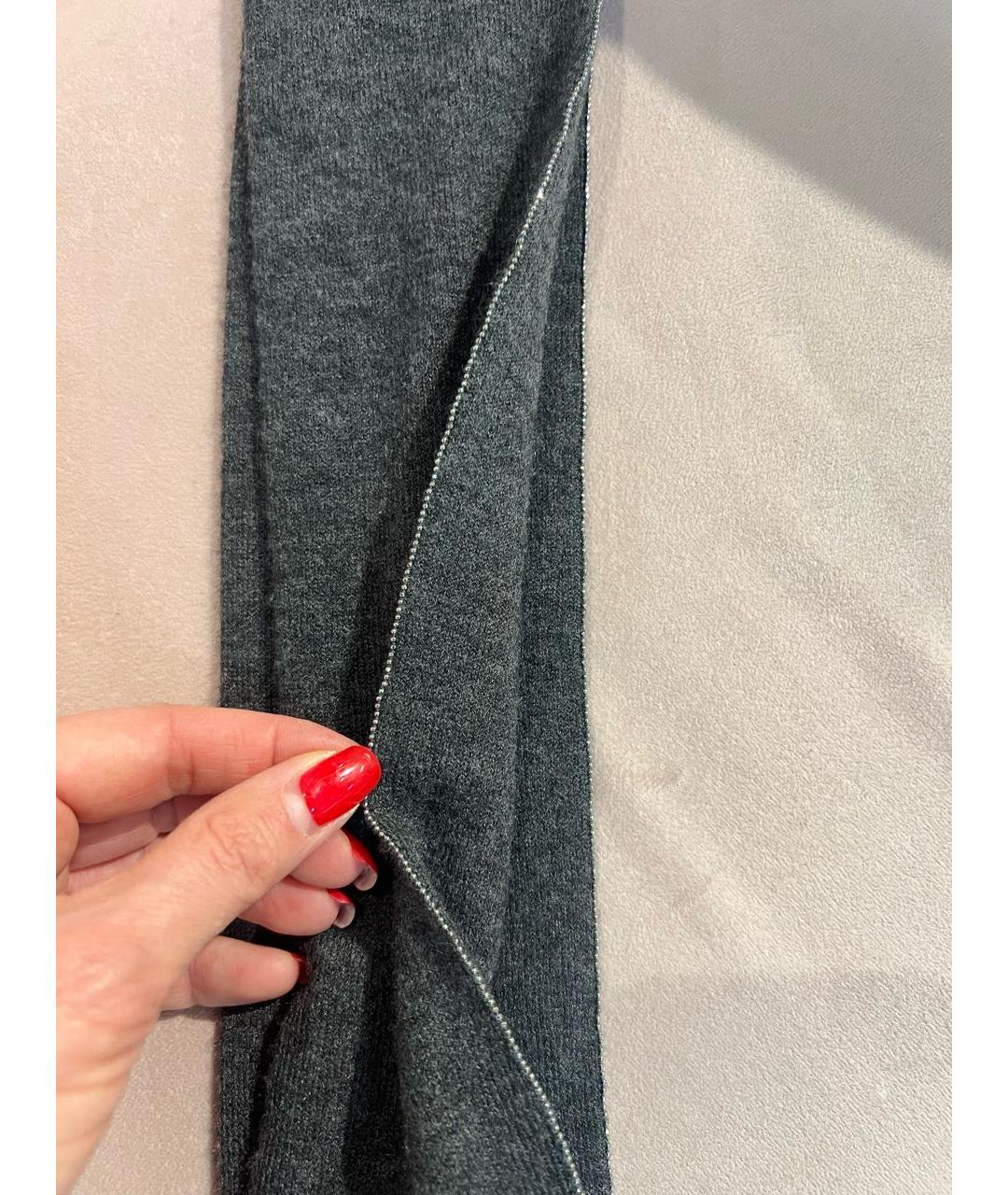 BRUNELLO CUCINELLI Антрацитовые кашемировые перчатки, фото 3