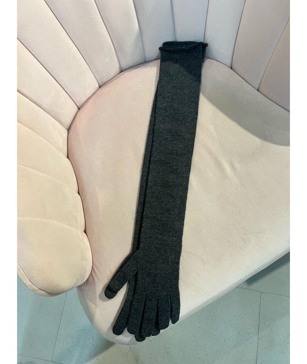 BRUNELLO CUCINELLI Антрацитовые кашемировые перчатки, фото 7