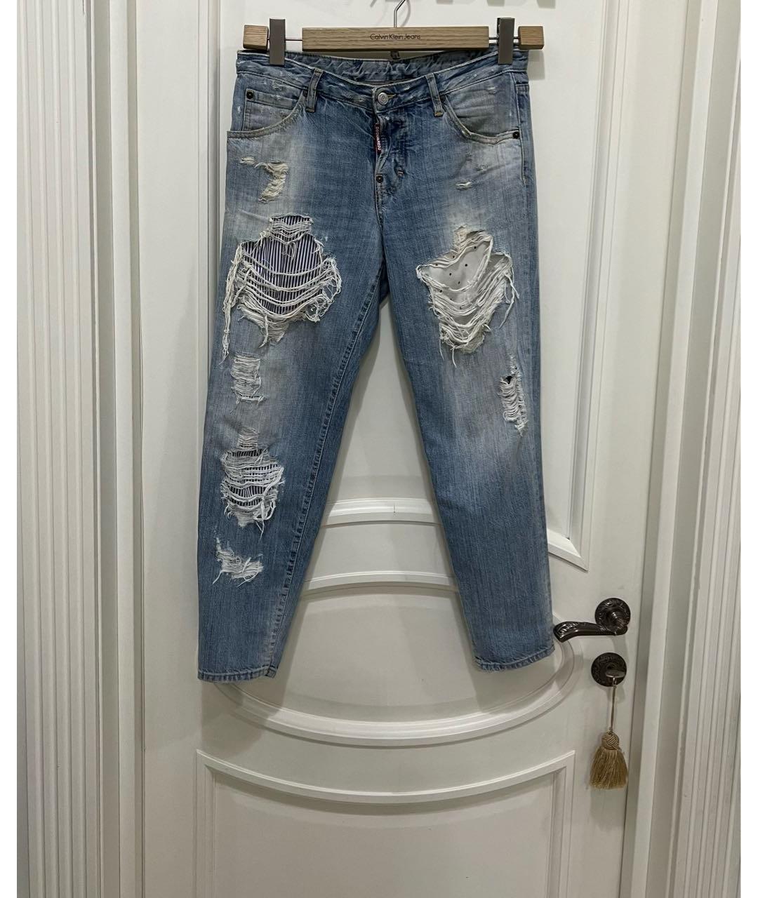 DSQUARED2 Голубые хлопковые джинсы скинни, фото 6