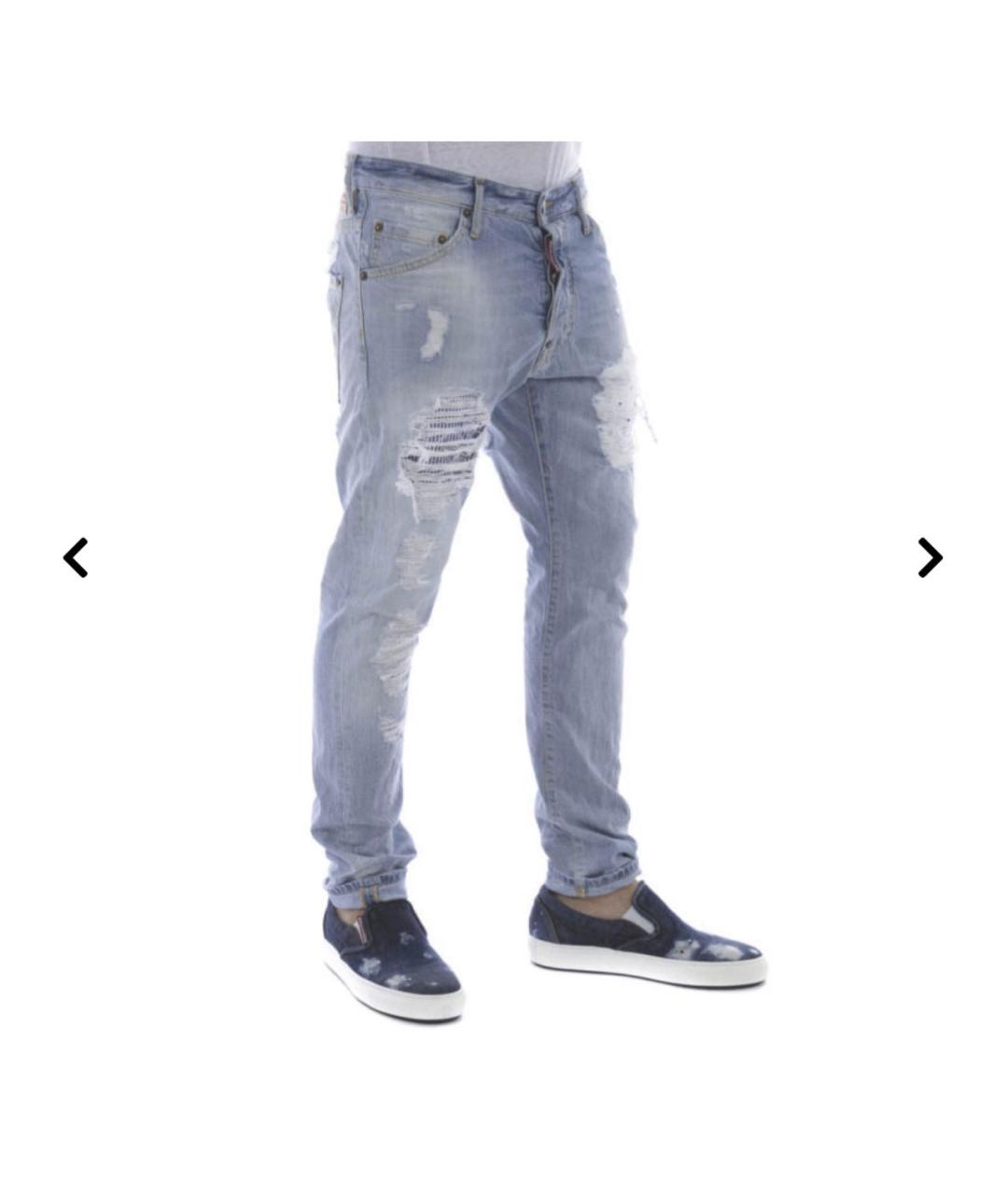 DSQUARED2 Голубые хлопковые джинсы скинни, фото 4