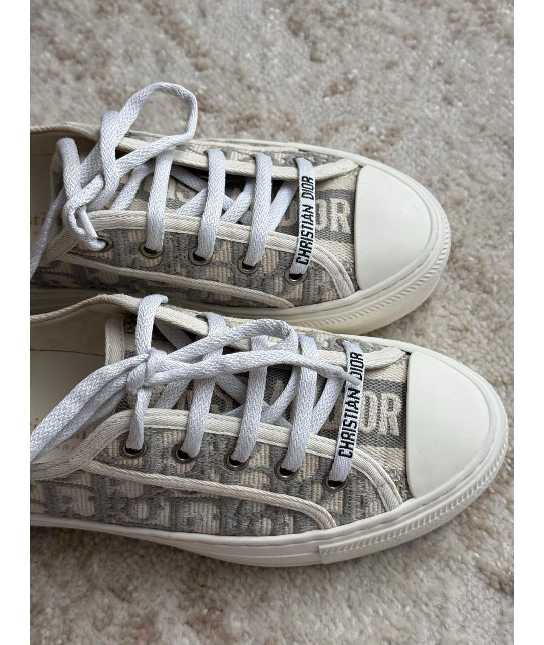 CHRISTIAN DIOR Серые текстильные кеды, фото 3
