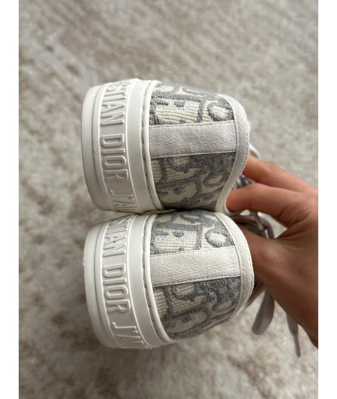 CHRISTIAN DIOR Серые текстильные кеды, фото 4