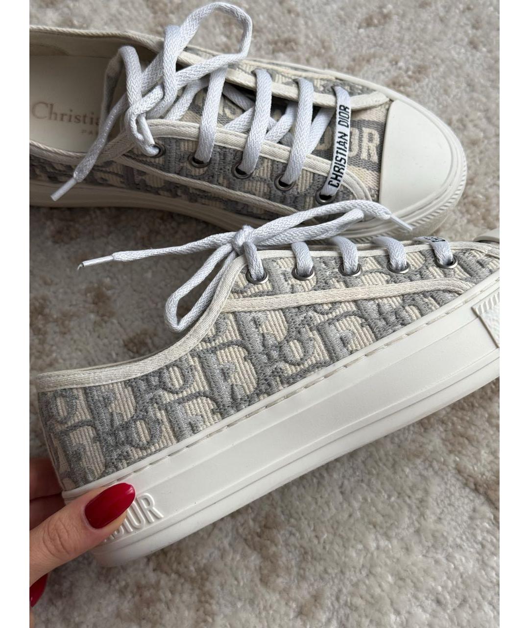 CHRISTIAN DIOR Серые текстильные кеды, фото 2