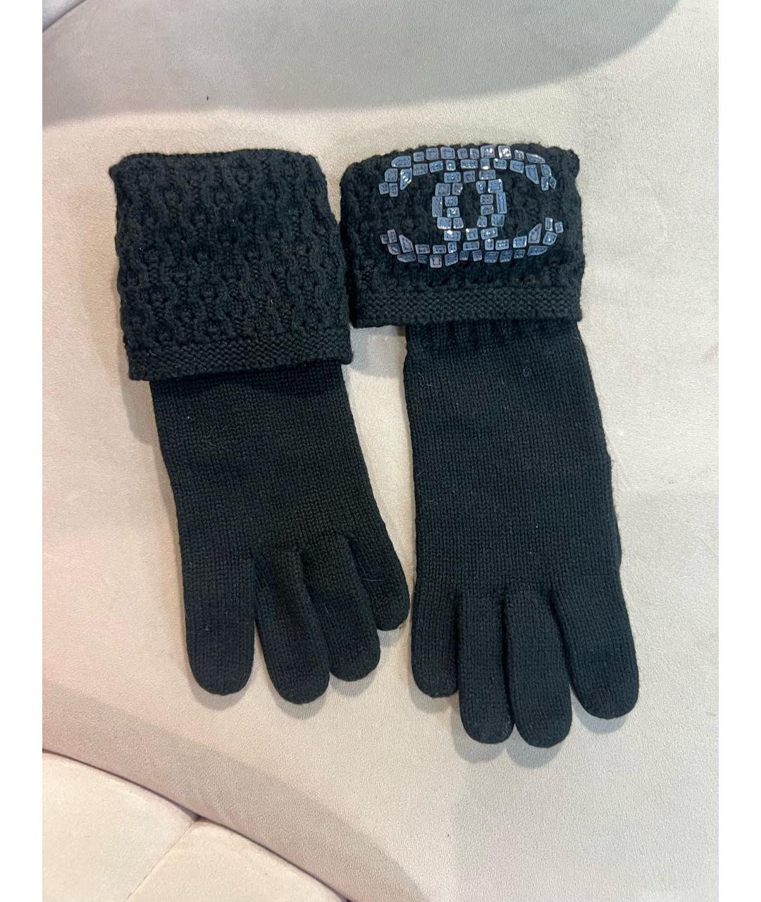 CHANEL Черные кашемировые перчатки, фото 5