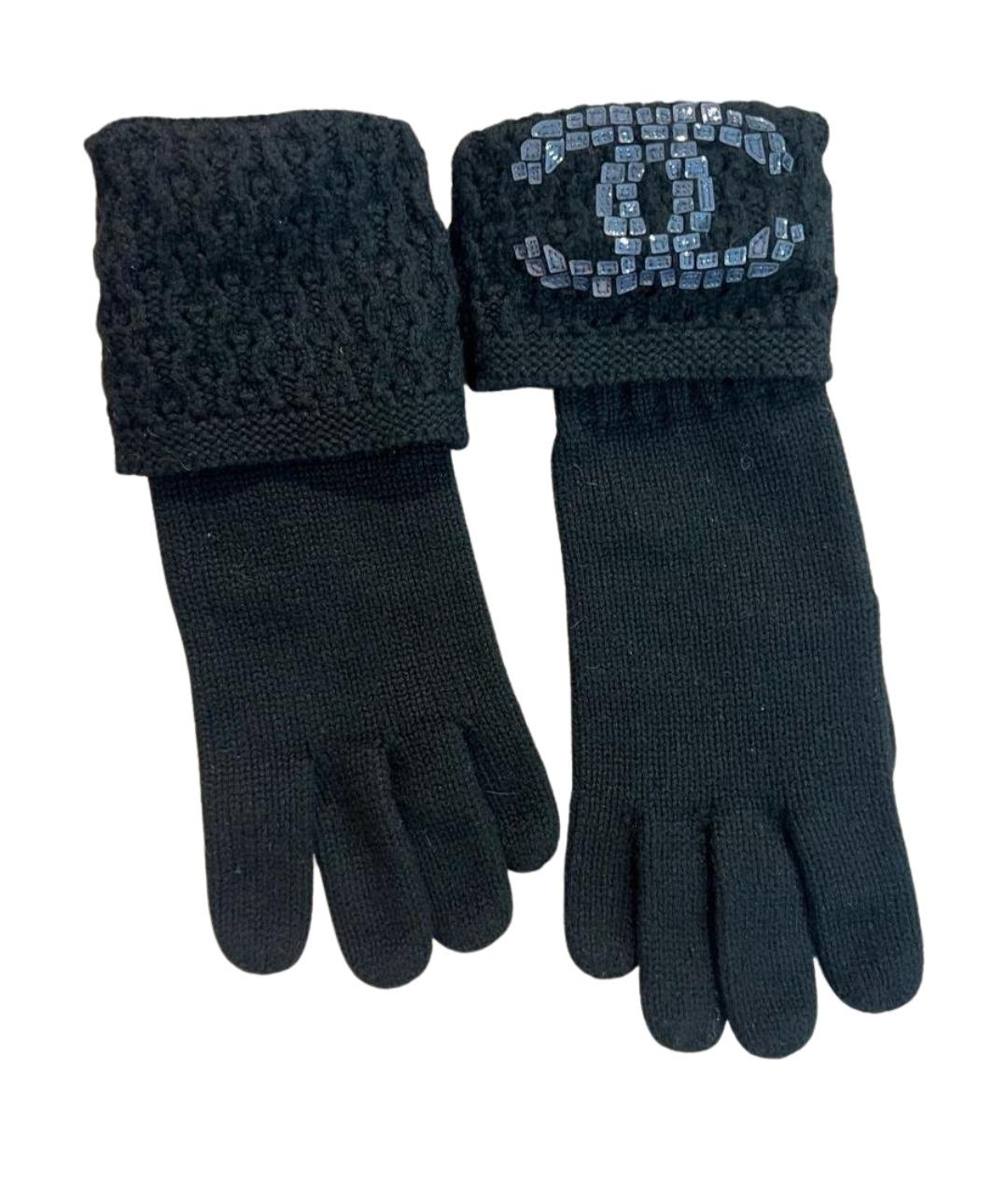 CHANEL Черные кашемировые перчатки, фото 1