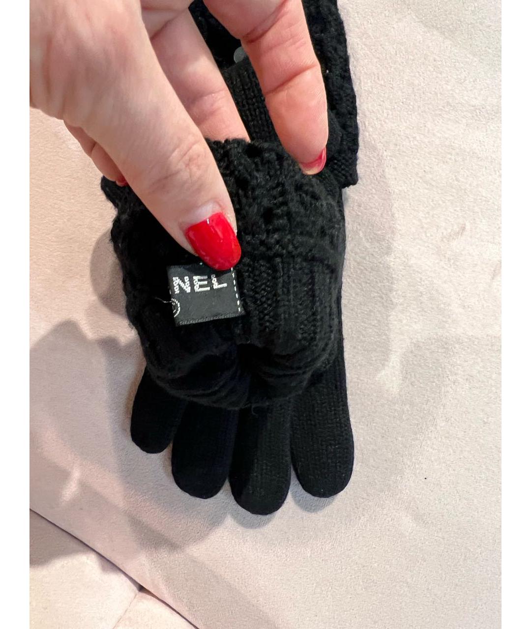 CHANEL Черные кашемировые перчатки, фото 3