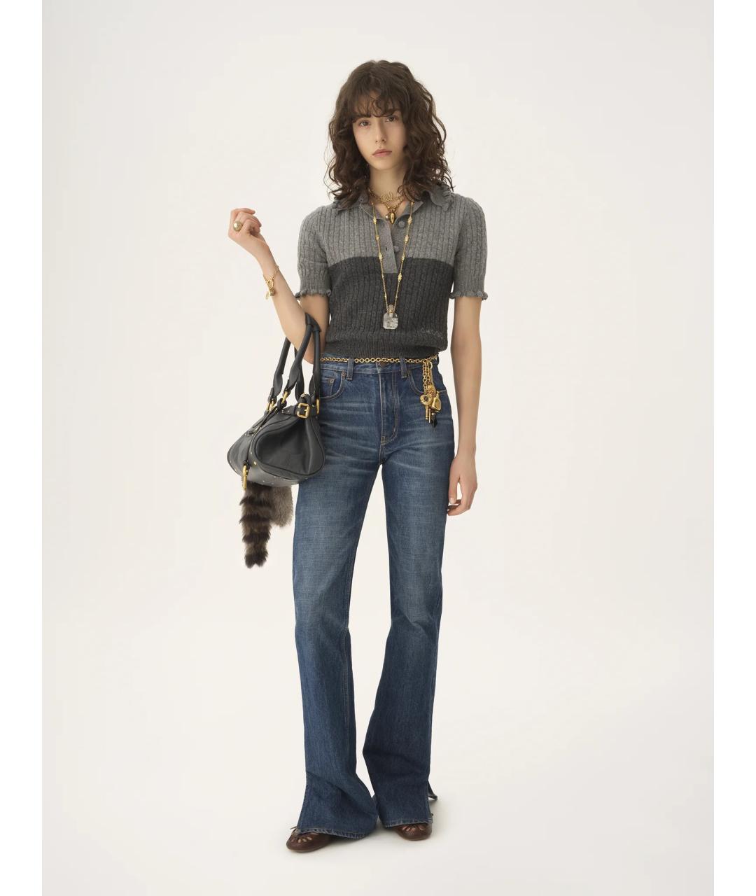 CHLOE Серая шерстяная футболка, фото 2