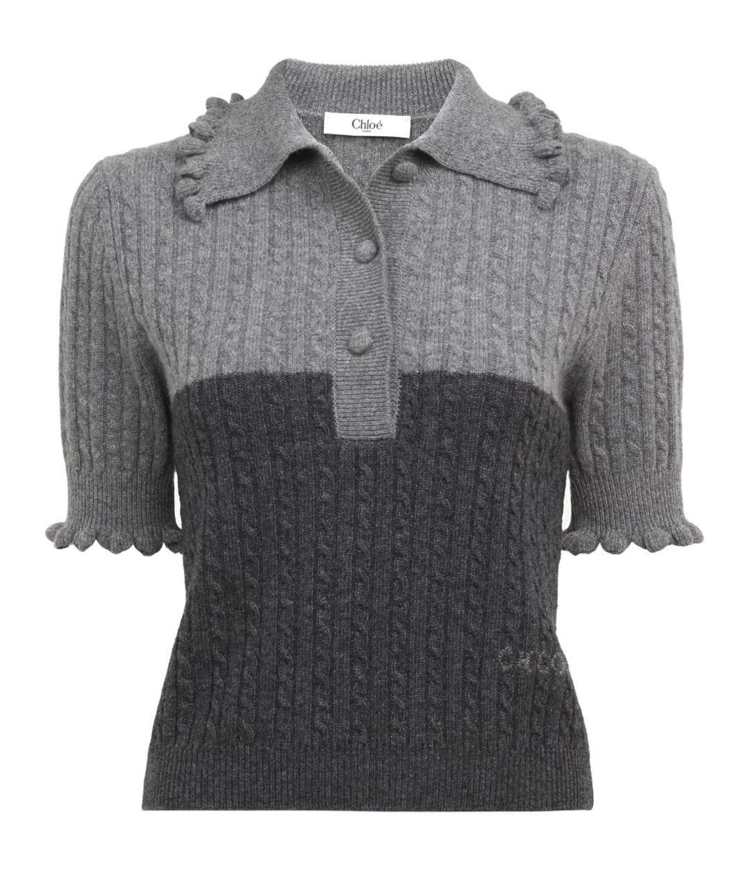CHLOE Серая шерстяная футболка, фото 1