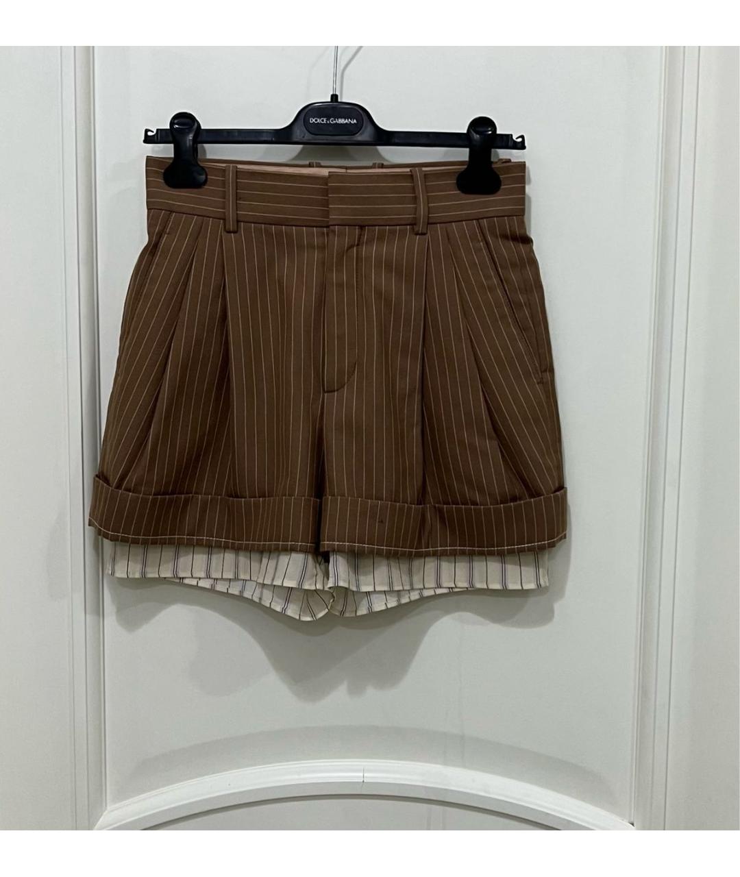 CHLOE Коричневые шерстяные шорты, фото 5