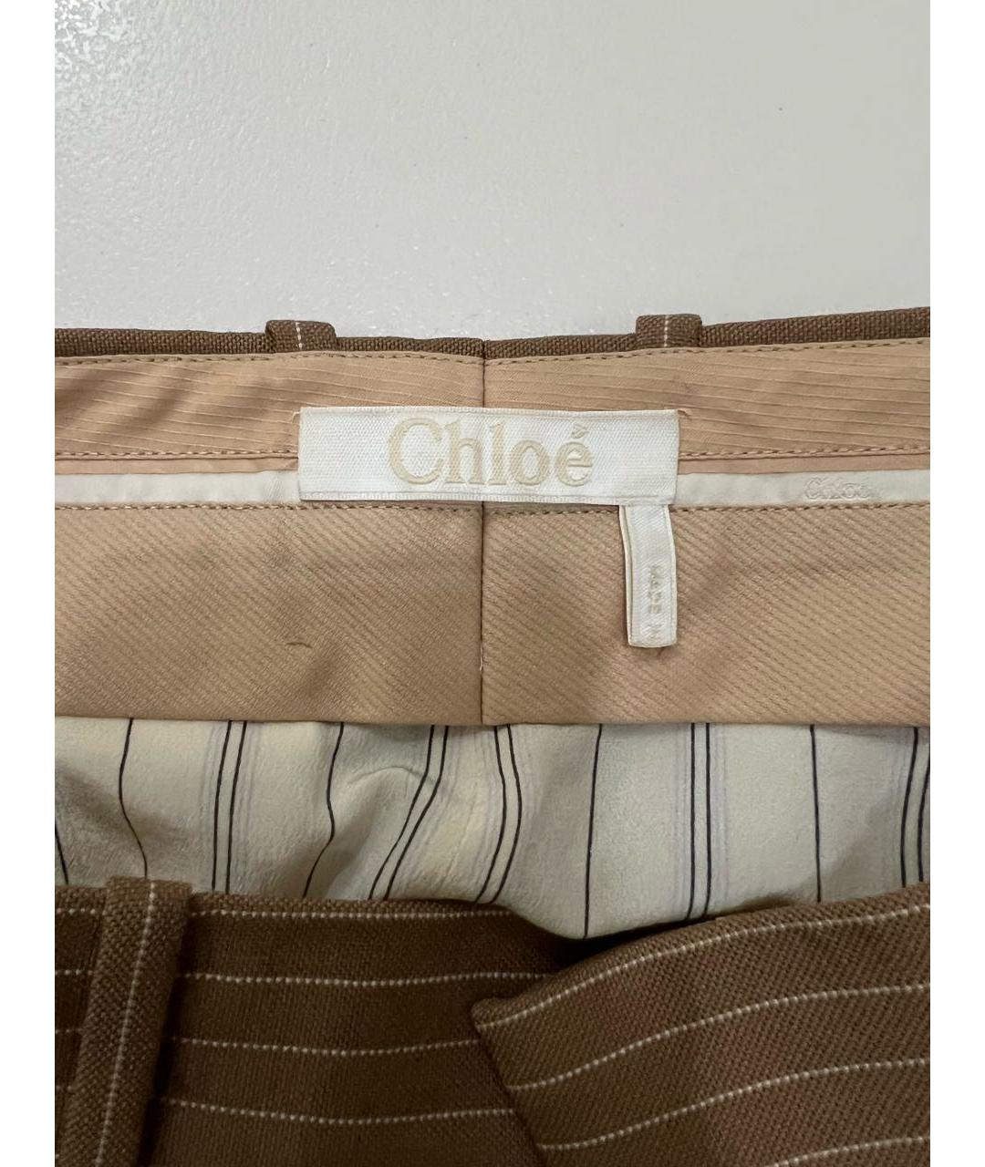 CHLOE Коричневые шерстяные шорты, фото 7