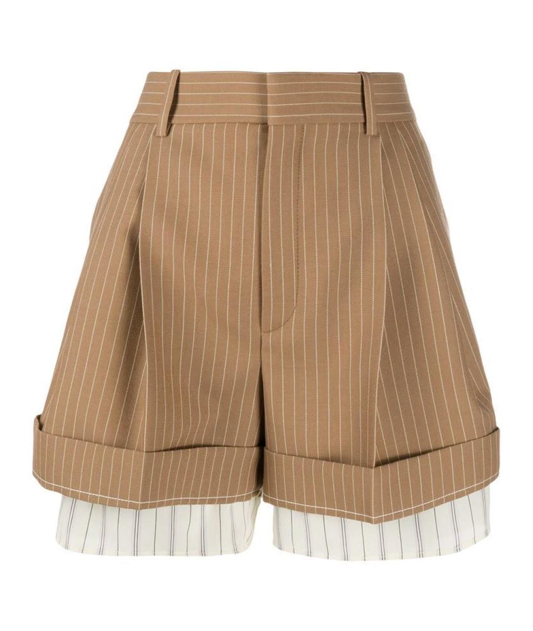 CHLOE Коричневые шерстяные шорты, фото 1