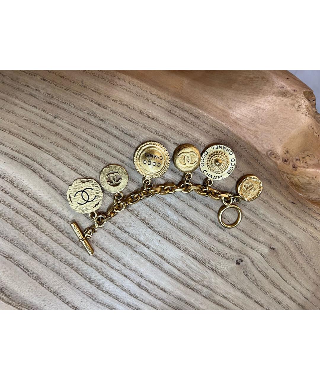 CHANEL Золотой латунный браслет, фото 4