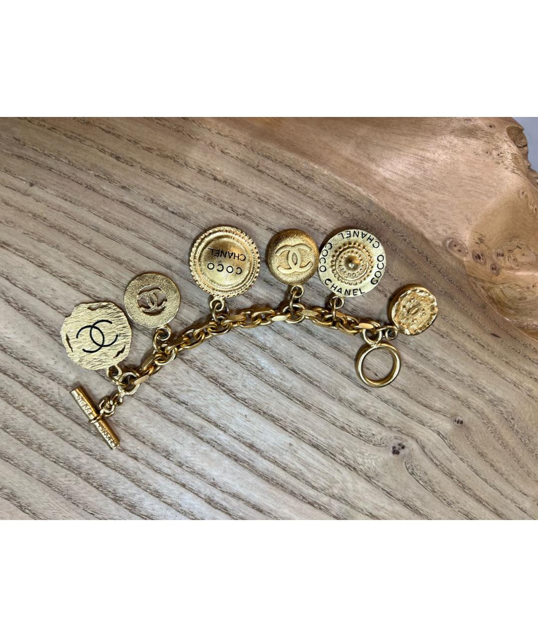 CHANEL Золотой латунный браслет, фото 7