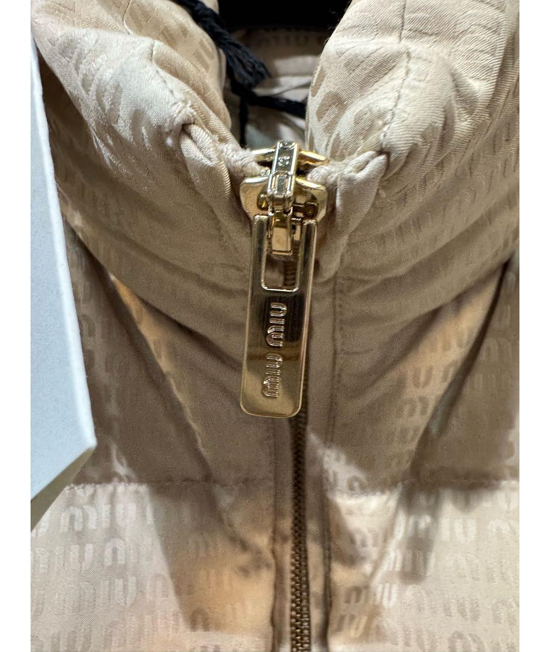 MIU MIU Бежевый полиэстеровый жилет, фото 4