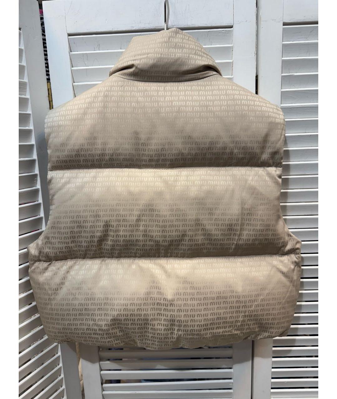 MIU MIU Бежевый полиэстеровый жилет, фото 2