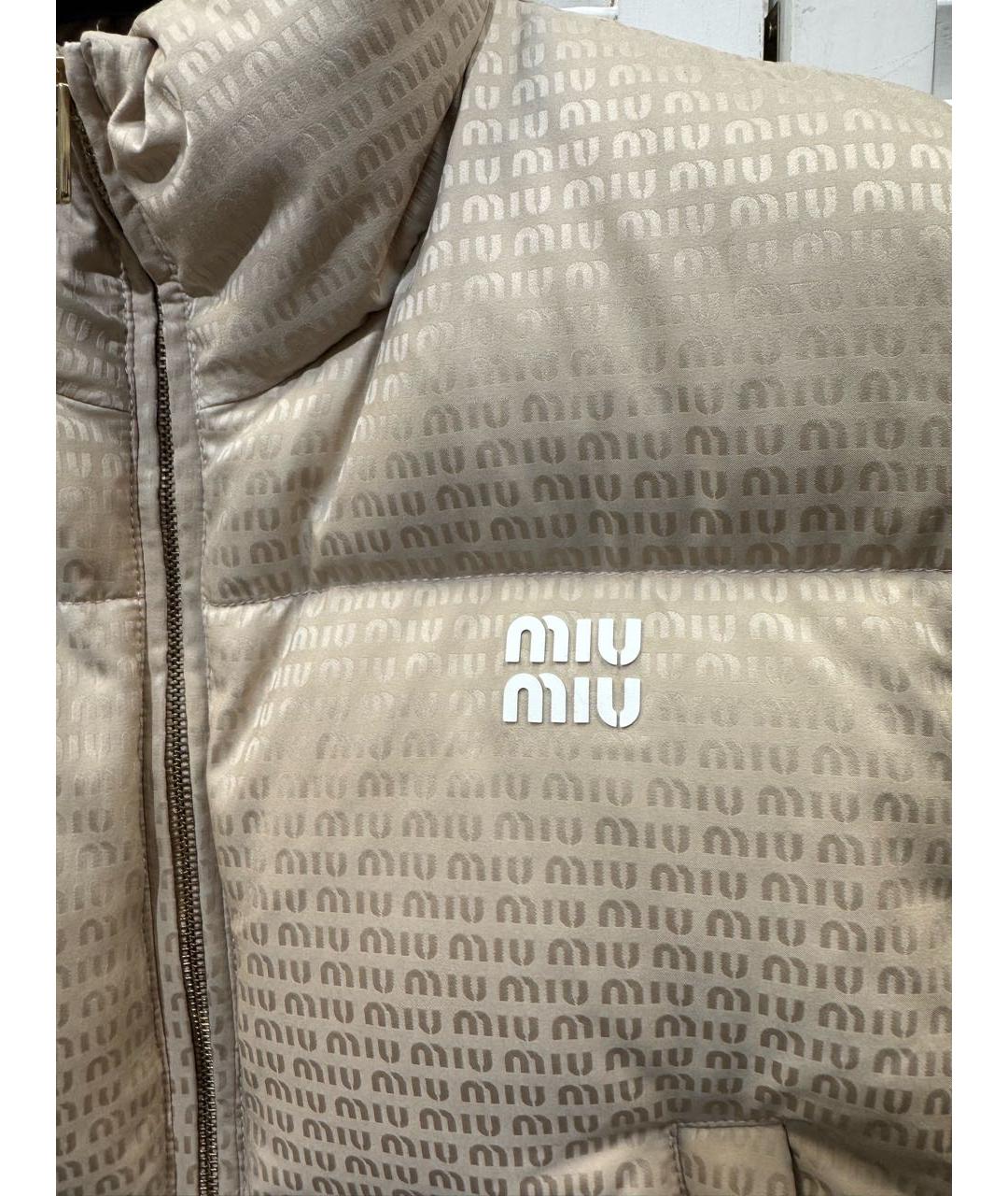 MIU MIU Бежевый полиэстеровый жилет, фото 6