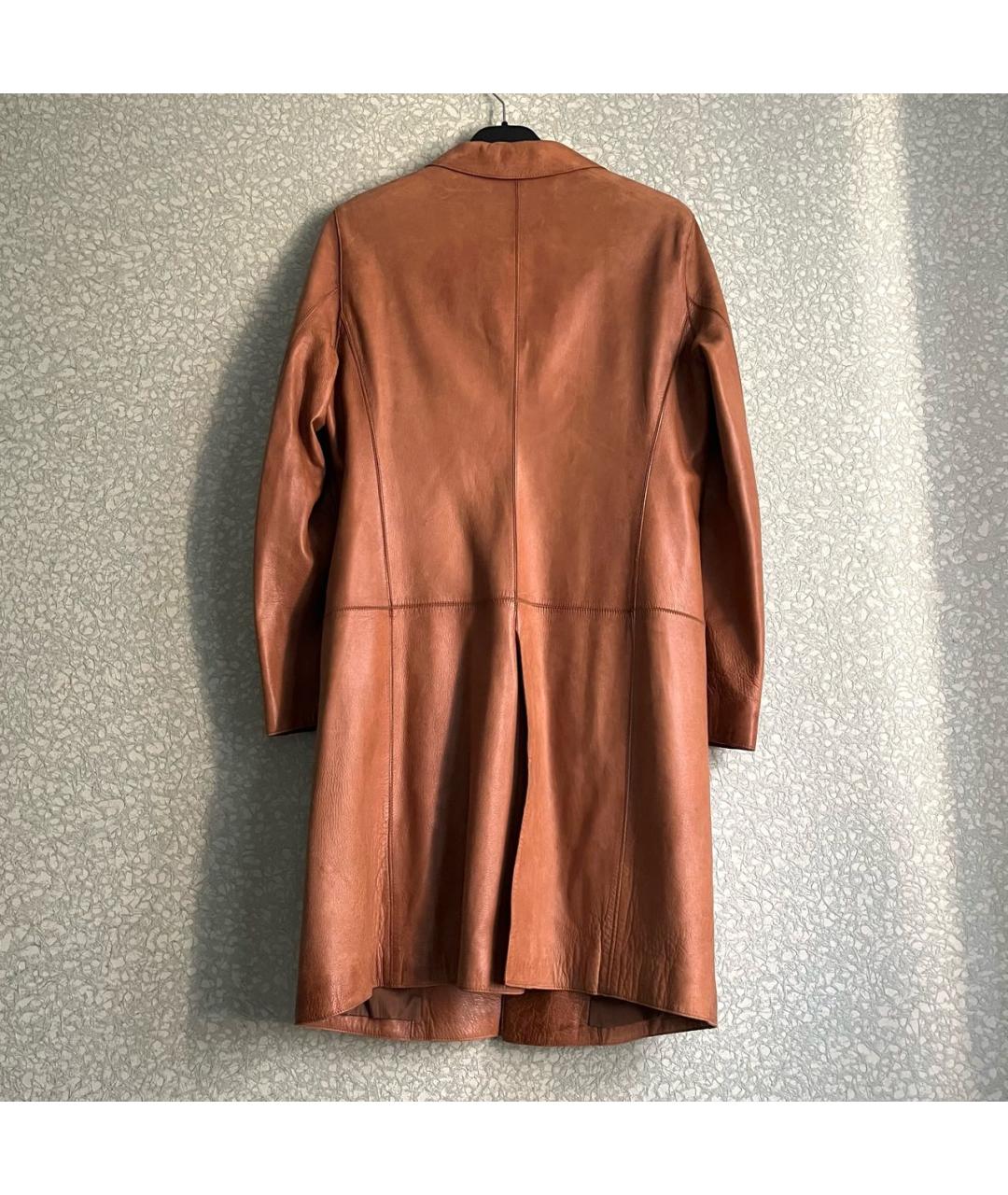 BURBERRY Коричневое кожаное пальто, фото 2