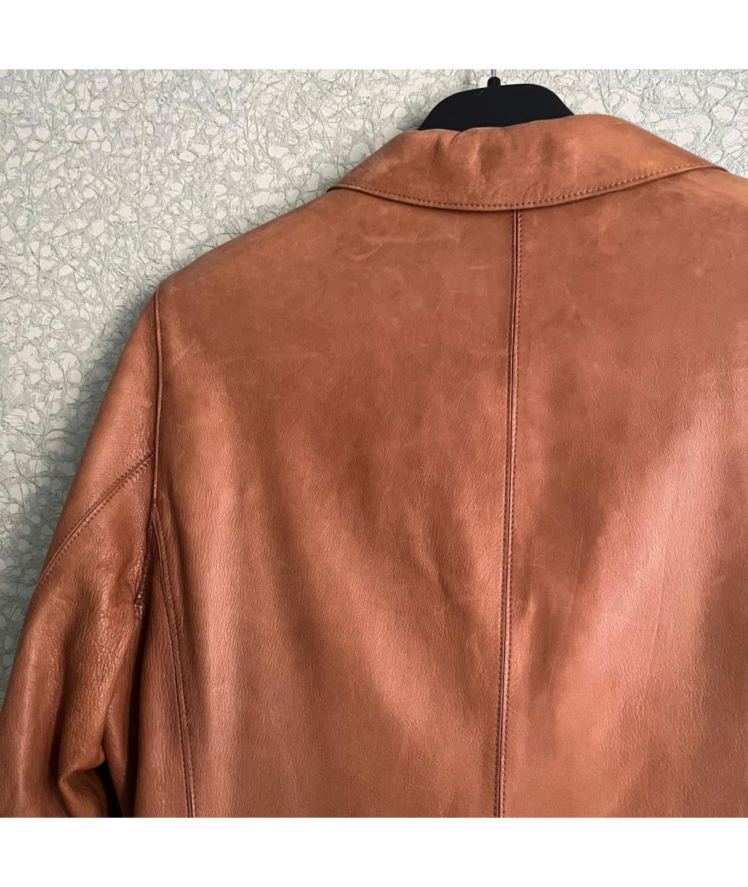 BURBERRY Коричневое кожаное пальто, фото 8