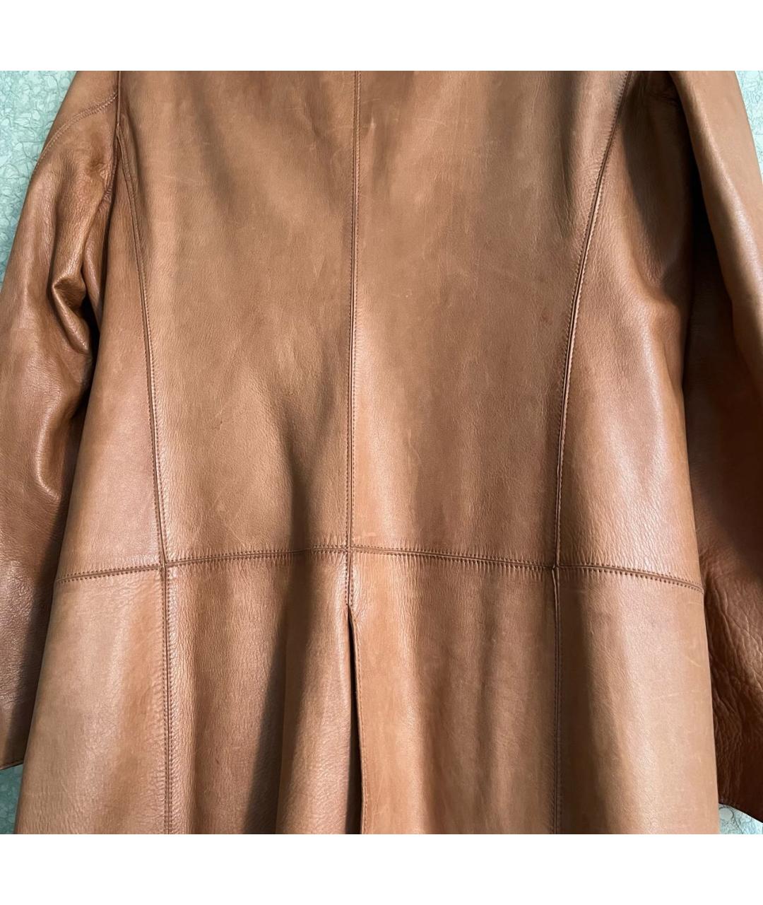 BURBERRY Коричневое кожаное пальто, фото 7