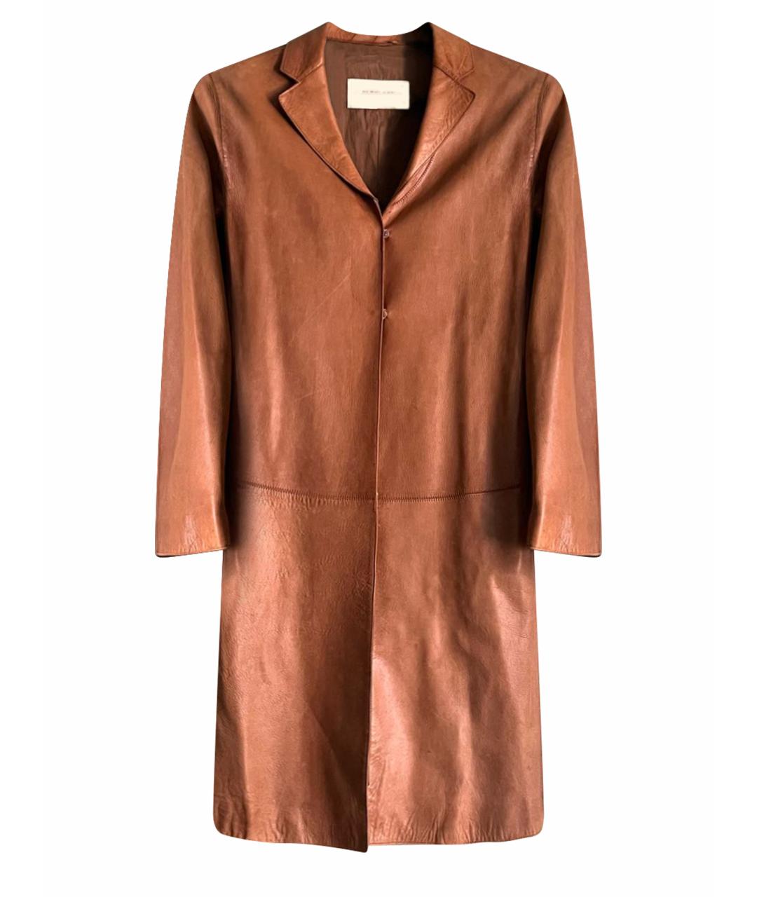 BURBERRY Коричневое кожаное пальто, фото 1