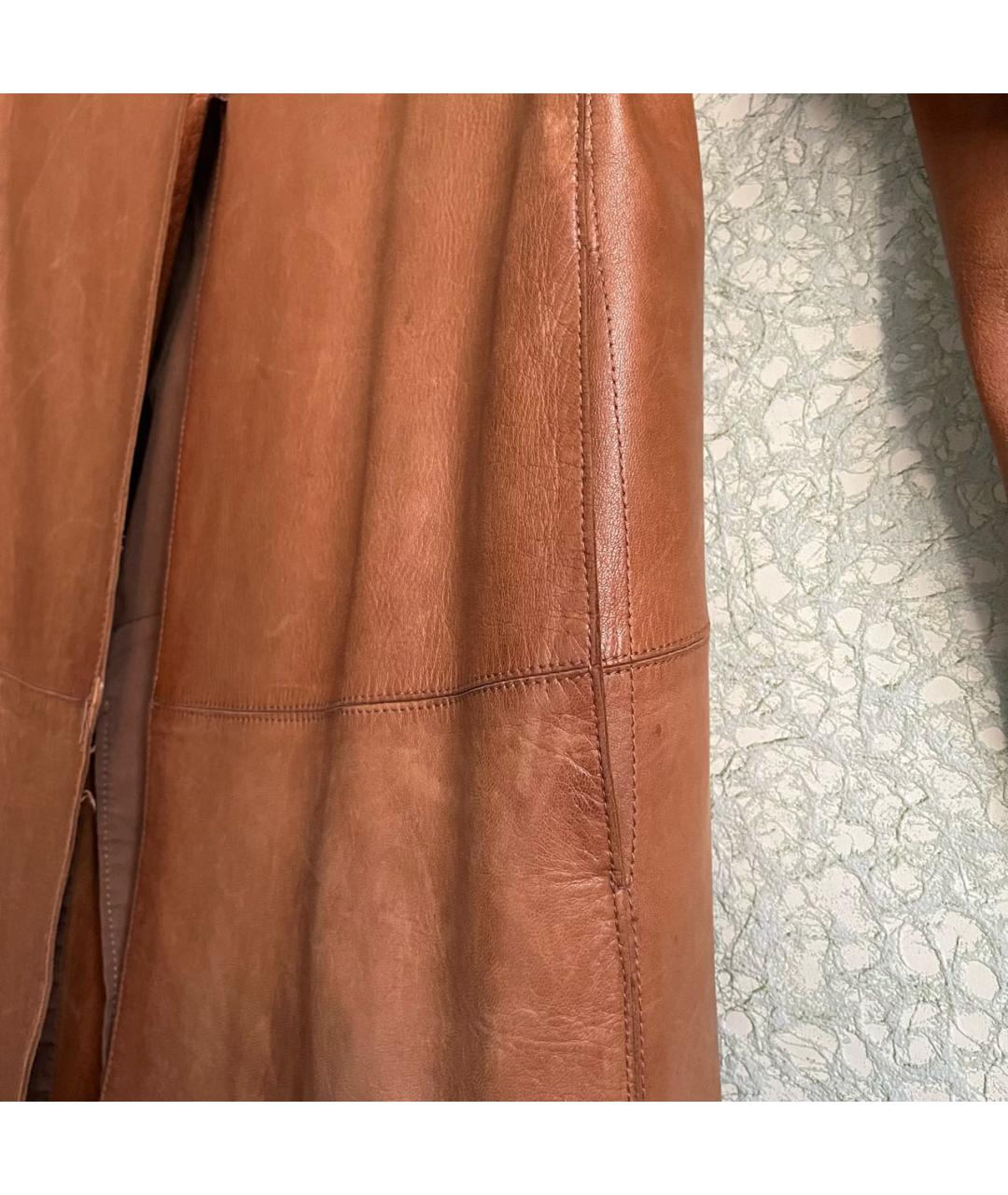 BURBERRY Коричневое кожаное пальто, фото 6