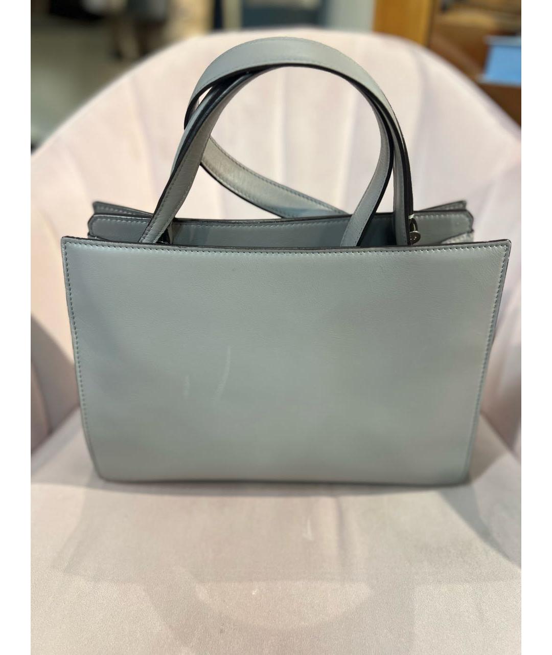 LORO PIANA Серая кожаная сумка тоут, фото 4