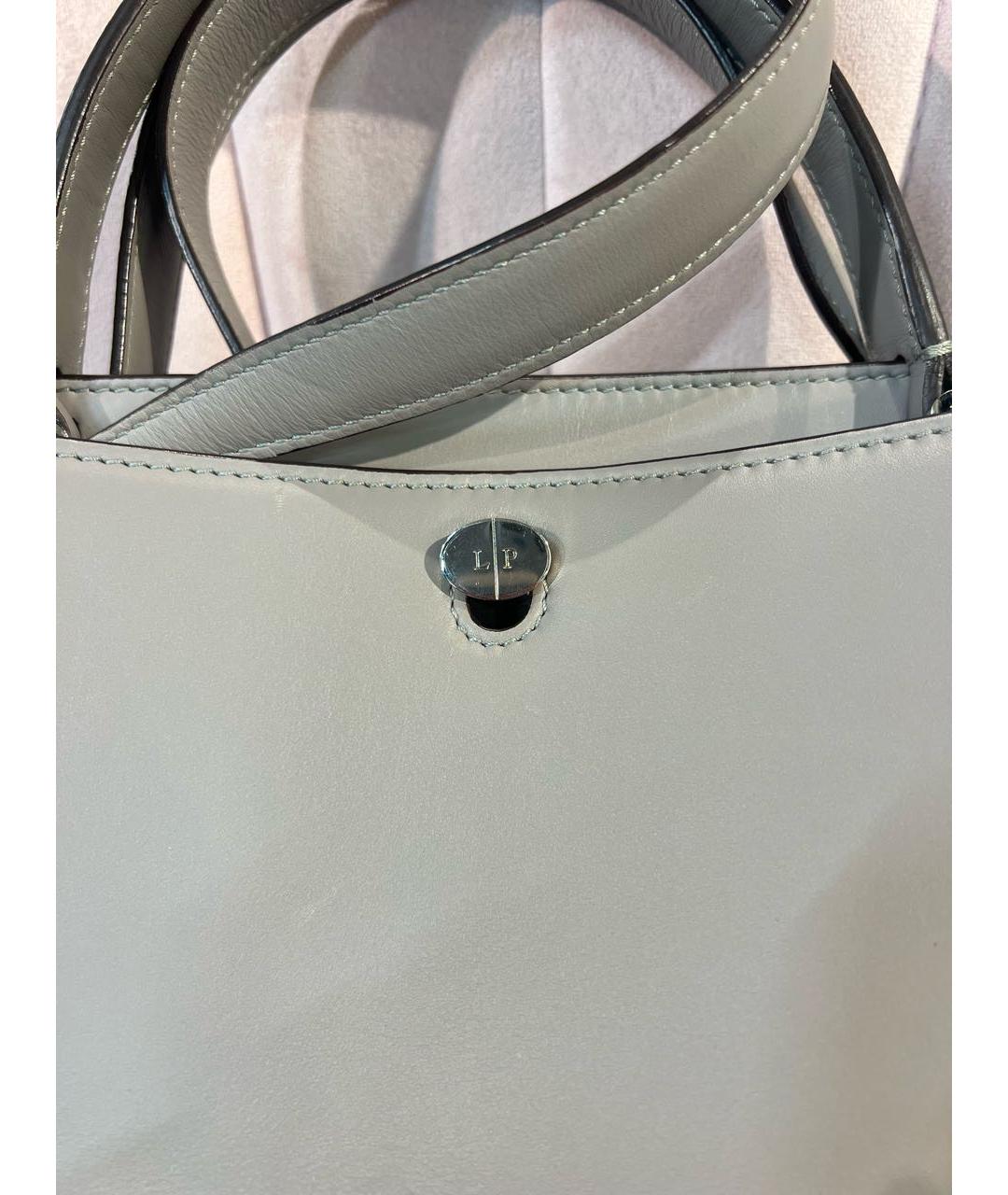 LORO PIANA Серая кожаная сумка тоут, фото 2