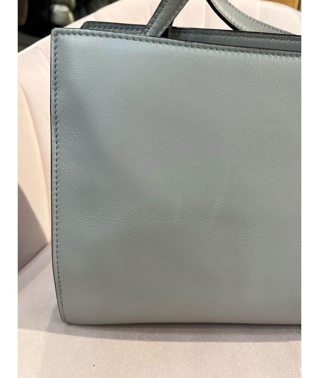 LORO PIANA Серая кожаная сумка тоут, фото 7