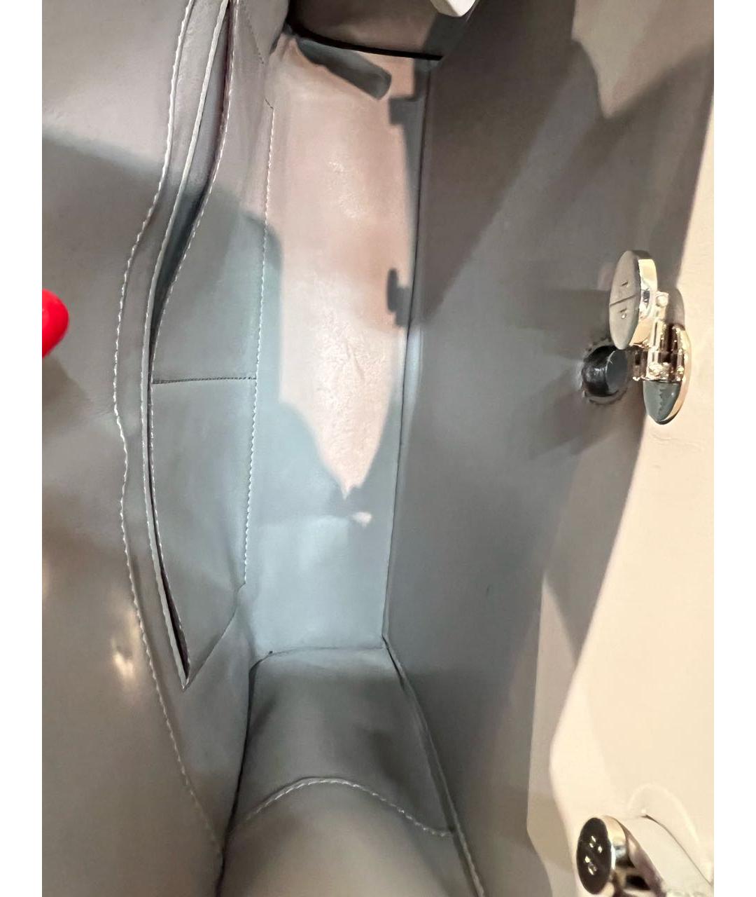 LORO PIANA Серая кожаная сумка тоут, фото 8