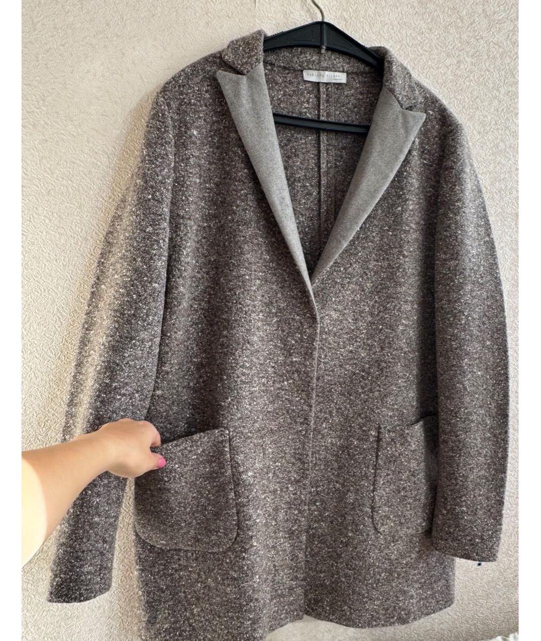 FABIANA FILIPPI Бежевый шерстяной жакет/пиджак, фото 6