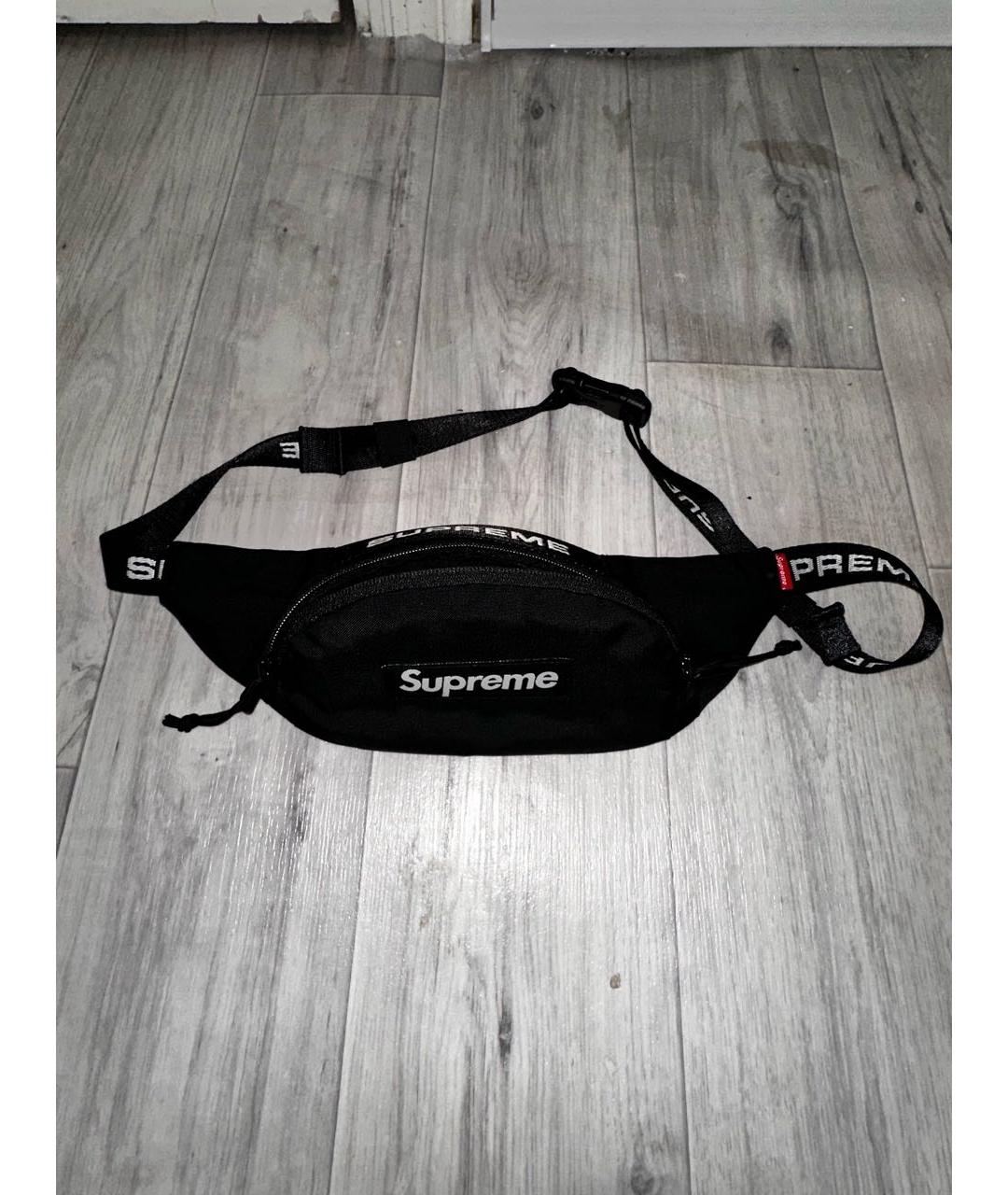 SUPREME Черная синтетическая поясная сумка, фото 8