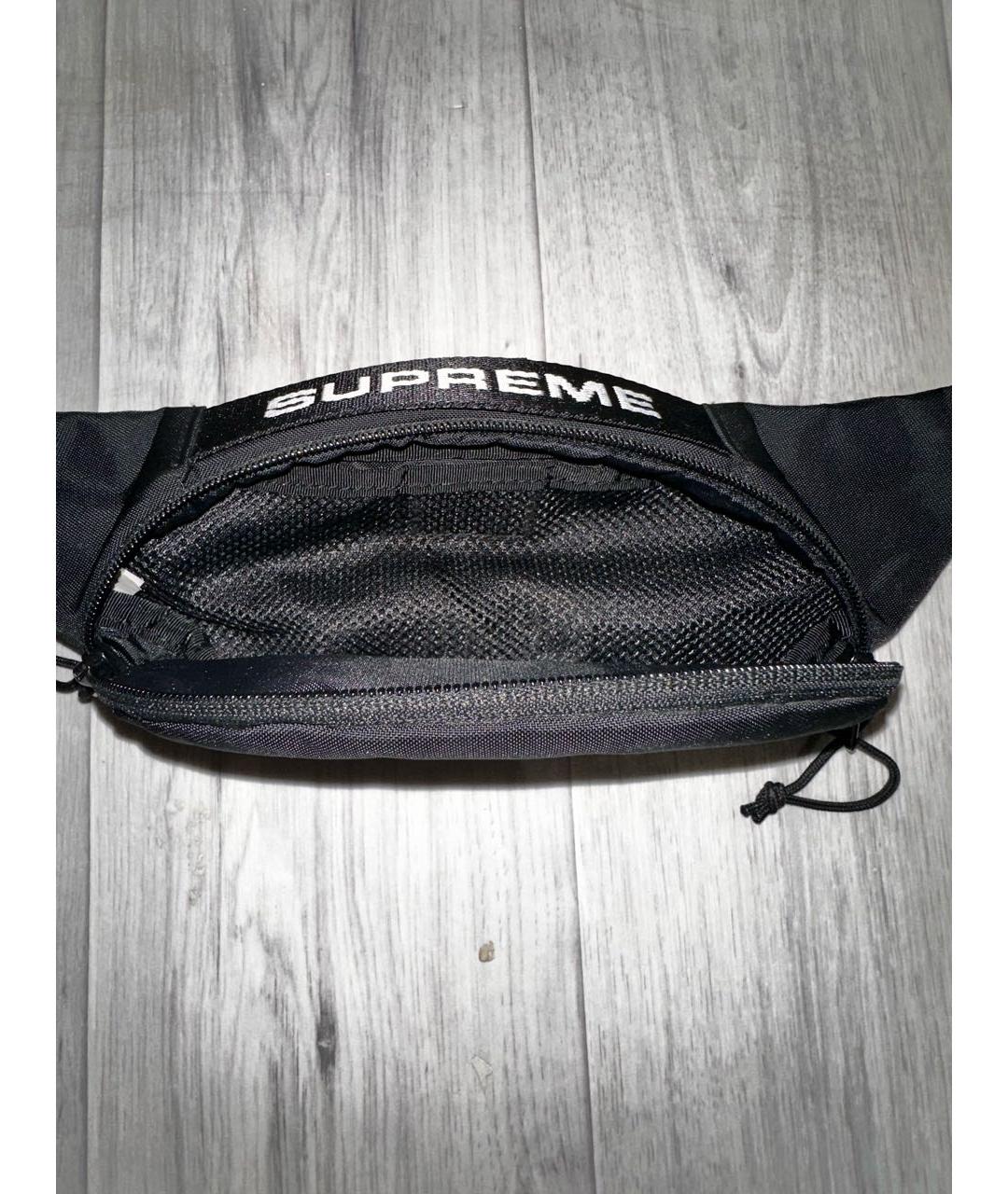 SUPREME Черная синтетическая поясная сумка, фото 3