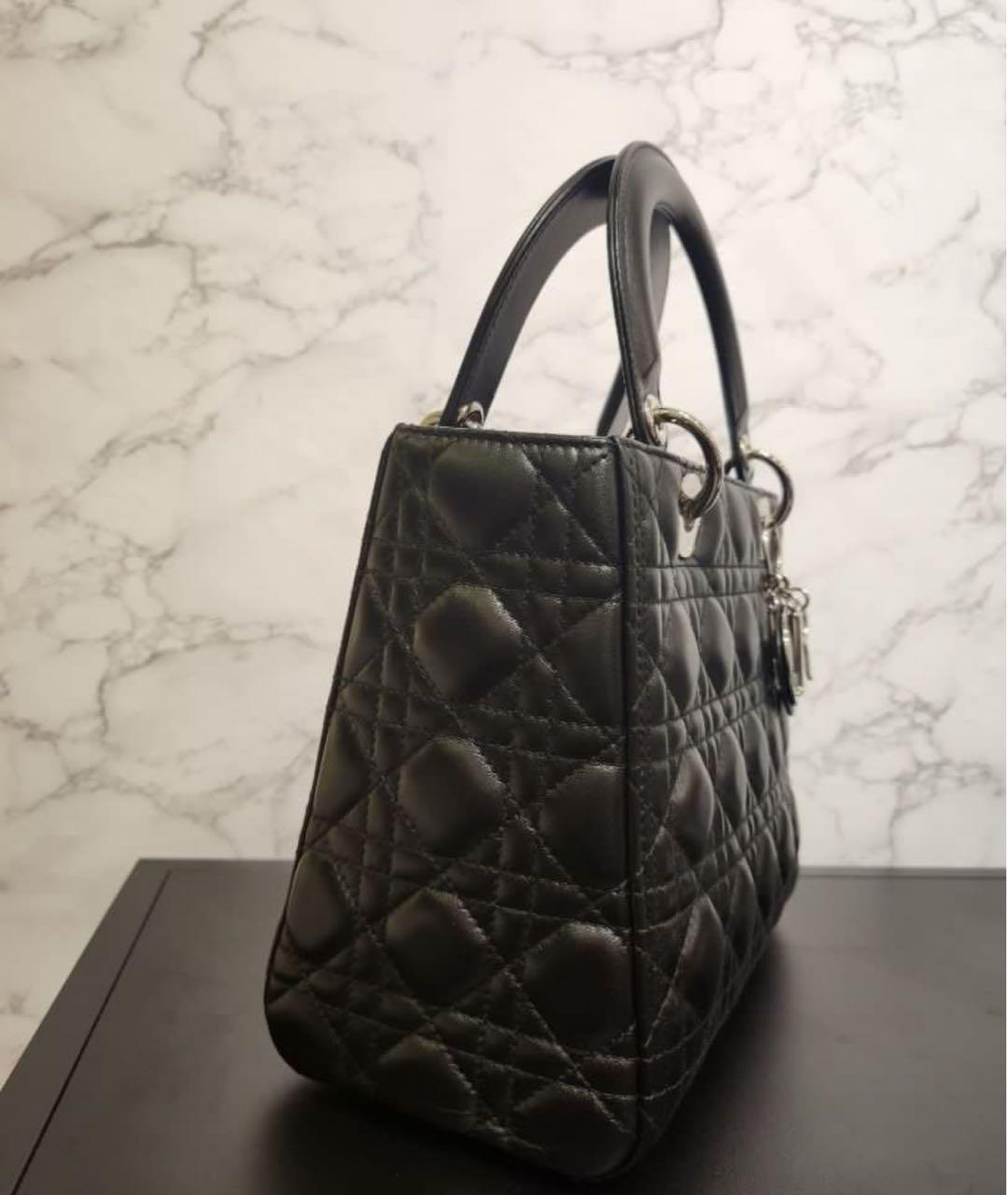 CHRISTIAN DIOR Черная кожаная сумка через плечо, фото 3