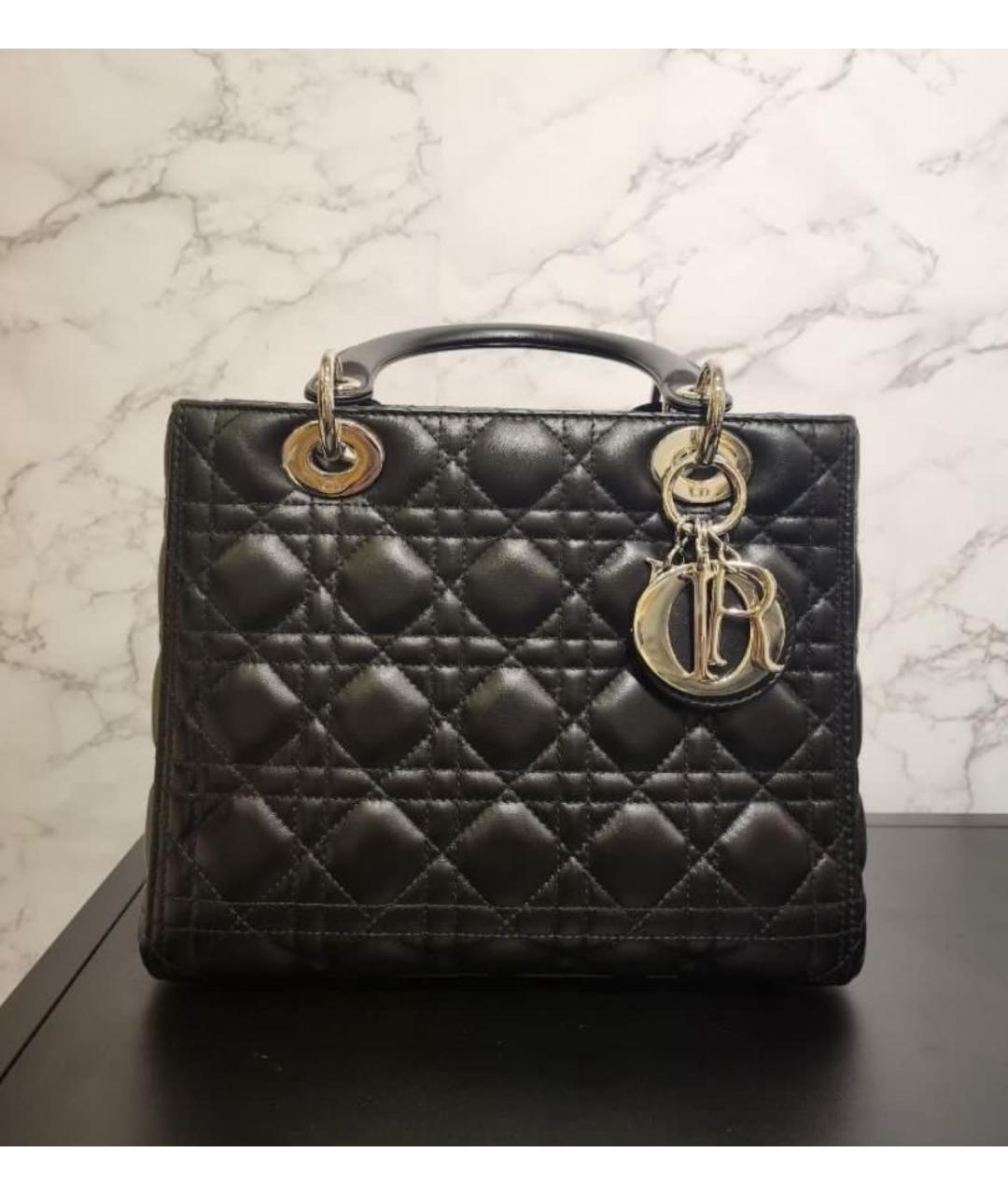 CHRISTIAN DIOR Черная кожаная сумка через плечо, фото 5