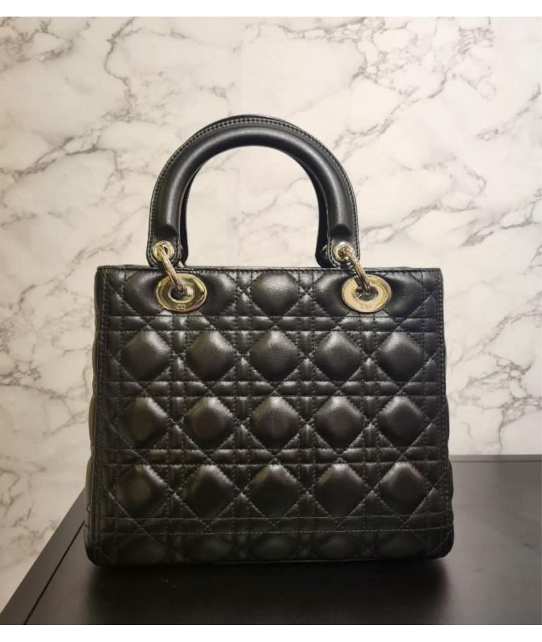 CHRISTIAN DIOR Черная кожаная сумка через плечо, фото 2