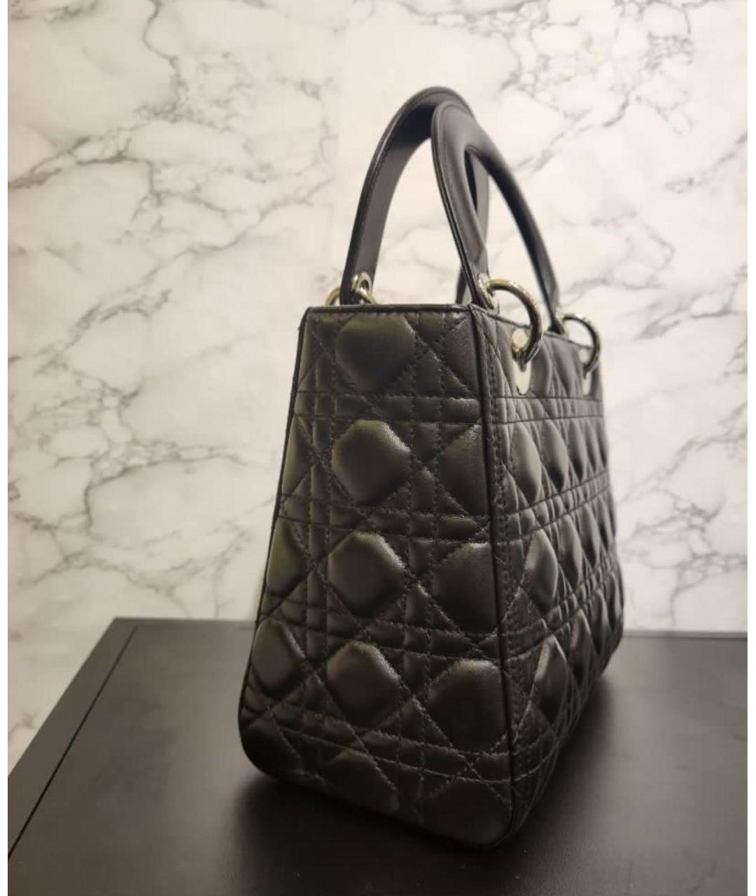 CHRISTIAN DIOR Черная кожаная сумка через плечо, фото 4