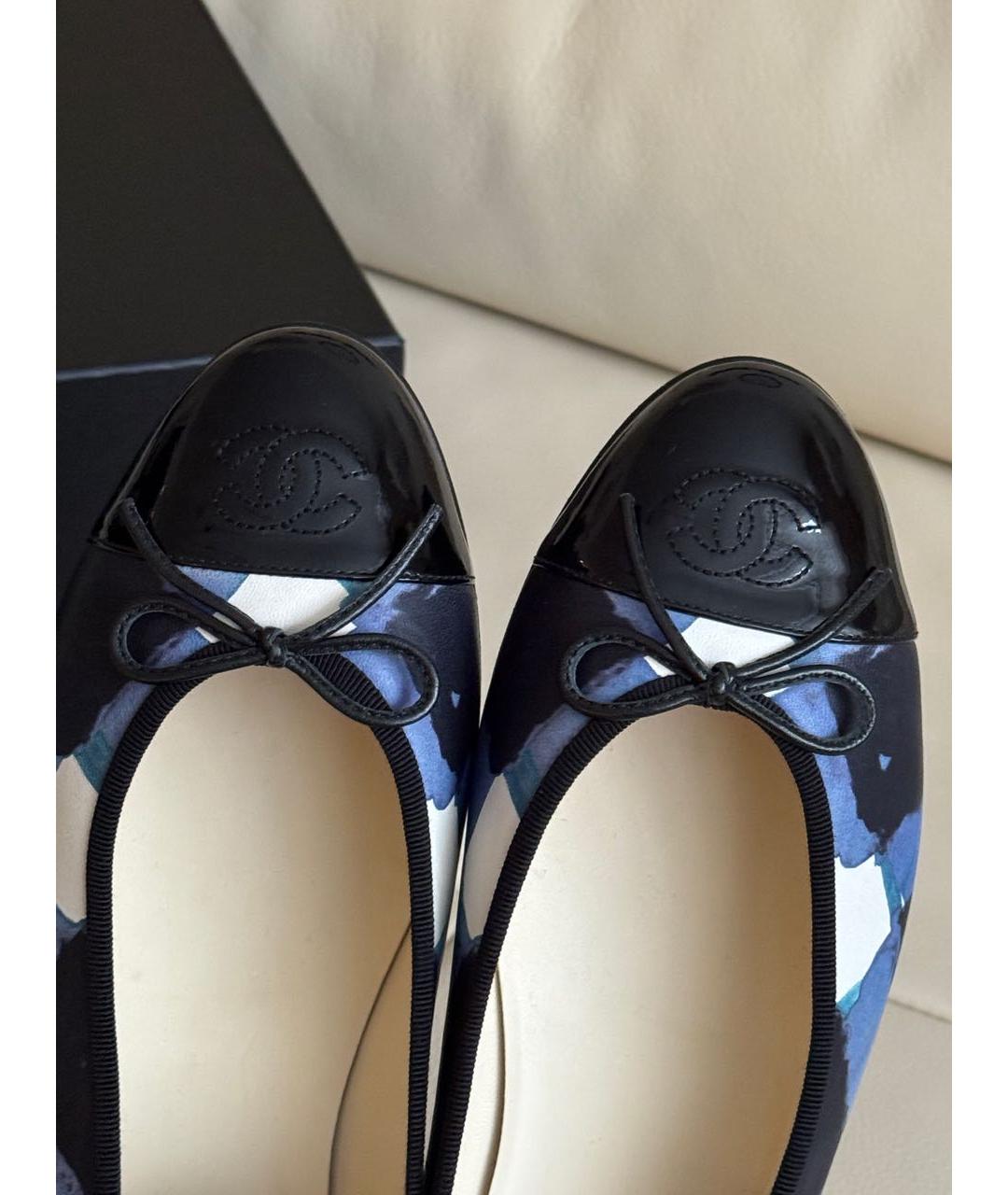 CHANEL Синие кожаные балетки, фото 4