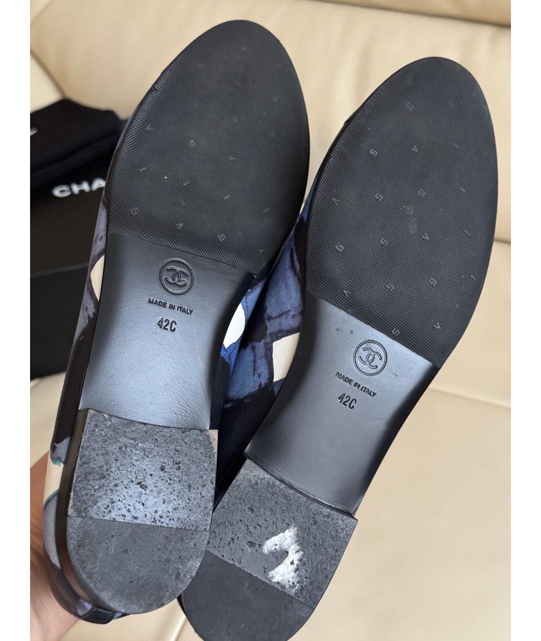 CHANEL Синие кожаные балетки, фото 5